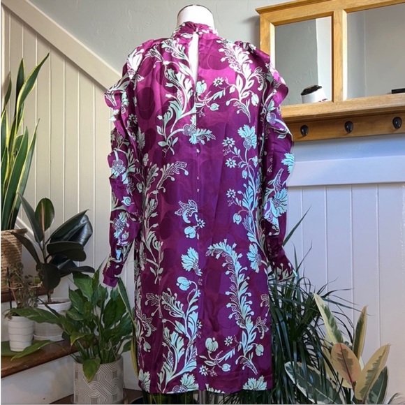 NWT J. Crew Collection 100% Silk Ruffle Sleeve High Neck Dress - Picture 10 of 15